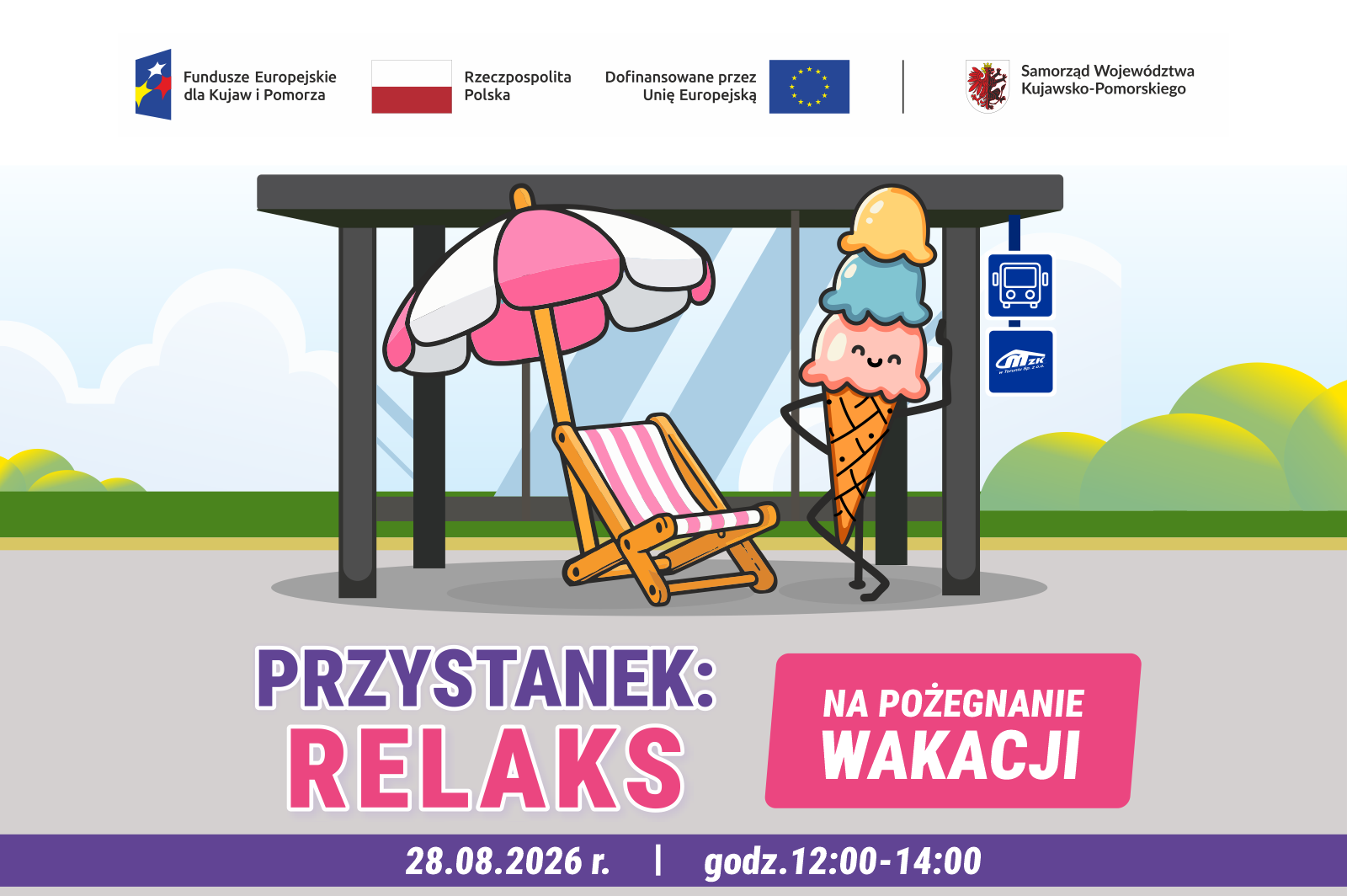 Przystanek: Relaks - zaproszenie na pożegnanie wakacji - grafika
