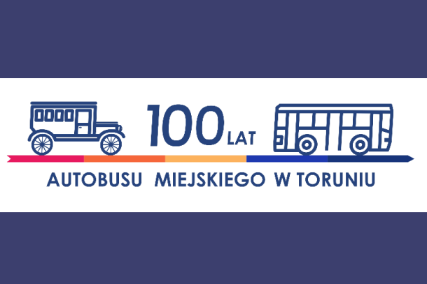 Grafika - 100 lat autobusu miejskiego w Toruniu