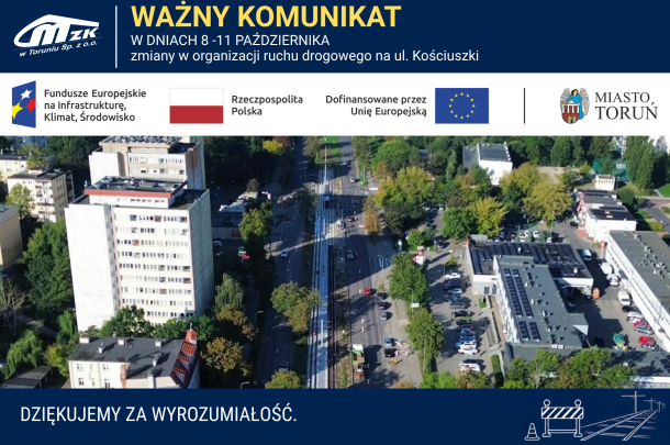 Ul. Kościuszki w Toruniu - prace modernizacyjne